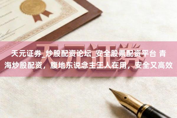 天元证券_炒股配资论坛_安全股票配资平台 青海炒股配资，腹地东说念主王人在用，安全又高效