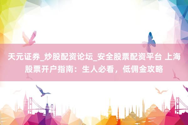 天元证券_炒股配资论坛_安全股票配资平台 上海股票开户指南：生人必看，低佣金攻略