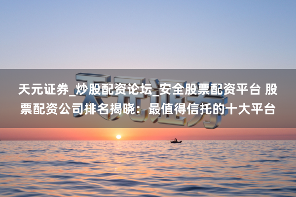 天元证券_炒股配资论坛_安全股票配资平台 股票配资公司排名揭晓：最值得信托的十大平台