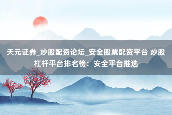 天元证券_炒股配资论坛_安全股票配资平台 炒股杠杆平台排名榜：安全平台推选