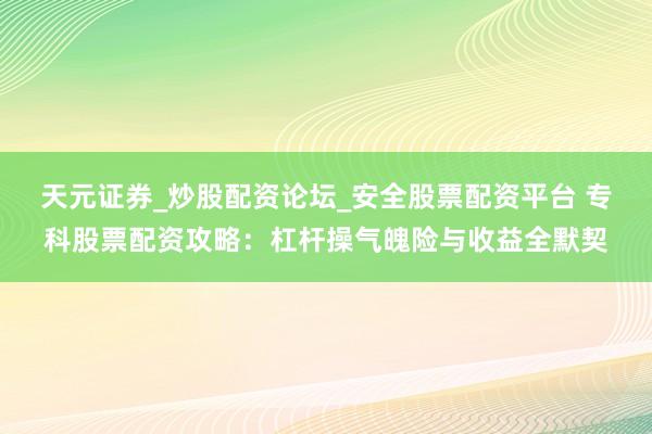 天元证券_炒股配资论坛_安全股票配资平台 专科股票配资攻略：杠杆操气魄险与收益全默契